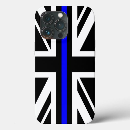 Thin Blue Line Flag united kingdom police cop symb Case-Mate iPhone Hülle (Rückseite)
