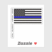 Thin Blue Line Flag (United States) Aufkleber (Blatt)