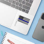 Thin Blue Line Flag (United States) Aufkleber (Laptop mit iPhone)