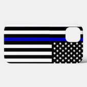 Thin Blue Line.flag USA Case-Mate iPhone Hülle (Rückseite (Horizontal))