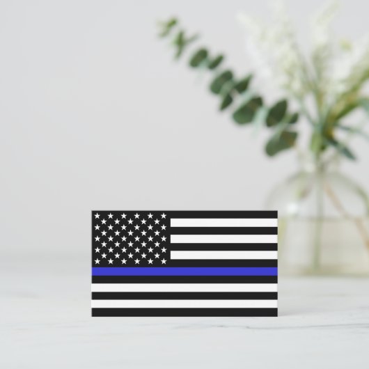 Thin Blue Line Flag, USA Police / Personalisiert Visitenkarte (Stehend Vorderseite)