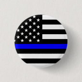 Thin Blue Line Flag (Vereinigte Staaten) Button (Vorderseite)