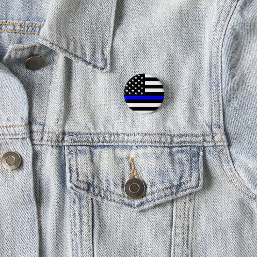 Thin Blue Line Flag (Vereinigte Staaten) Button (Beispiel)