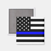 Thin Blue Line Flag (Vereinigte Staaten) Magnet (Vorderseite/Rückseite)
