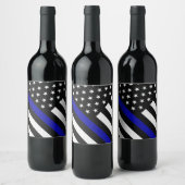 Thin Blue Line Flag Weinetikett (Flaschen)