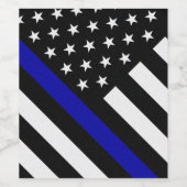 Thin Blue Line Flag Weinetikett (Einzelnes Label)