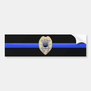 Thin Blue Line Flagge & Abzeichen Autoaufkleber