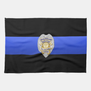Thin Blue Line Flagge & Abzeichen Küchentuch
