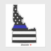 Thin Blue Line Flagge Idaho Aufkleber (Blatt)