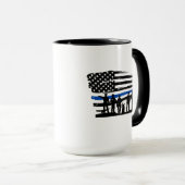 Thin Blue Line Flagge Polizei Tasse (VorderseiteRechts)