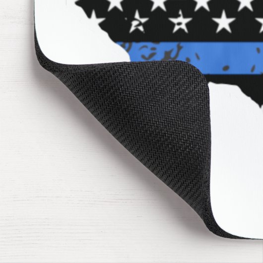 Thin Blue Line Flagge Texas Mousepad (Ecke)