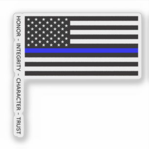 Thin Blue Line Flagge (Vereinigte Staaten) Aufkleber