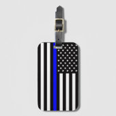 Thin Blue Line Flagge (Vereinigte Staaten) Gepäckanhänger (Vorderseite Vertikal)