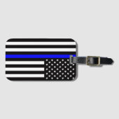 Thin Blue Line Flagge (Vereinigte Staaten) Gepäckanhänger (Vorderseite (Horizontal))