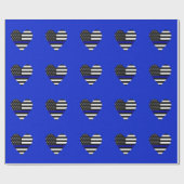 Thin Blue Line Flaggenmitte Geschenkpapier (Flach)
