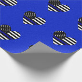 Thin Blue Line Flaggenmitte Geschenkpapier (Ecke)