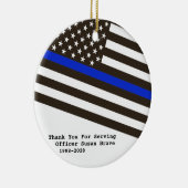 *~* Thin Blue Line Flaggenpolizei Danke Foto Keramik Ornament (Rechts)