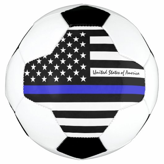 Thin Blue Line & Football USA Flagge Fußball (Vorderseite)
