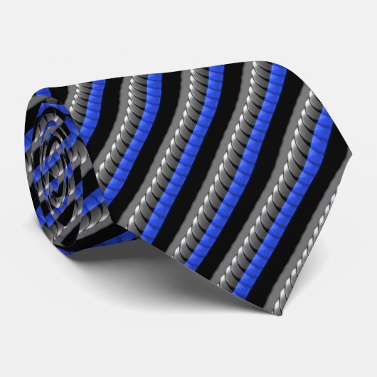 Thin Blue Line Formal Neck Tie Krawatte (Gerollt)