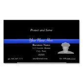 Thin Blue Line Foto Business Card Magnet (Vorderseite)