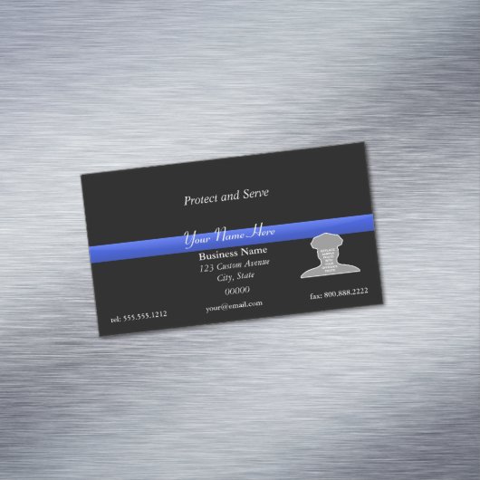 Thin Blue Line Foto Business Card Magnet (Beispiel)
