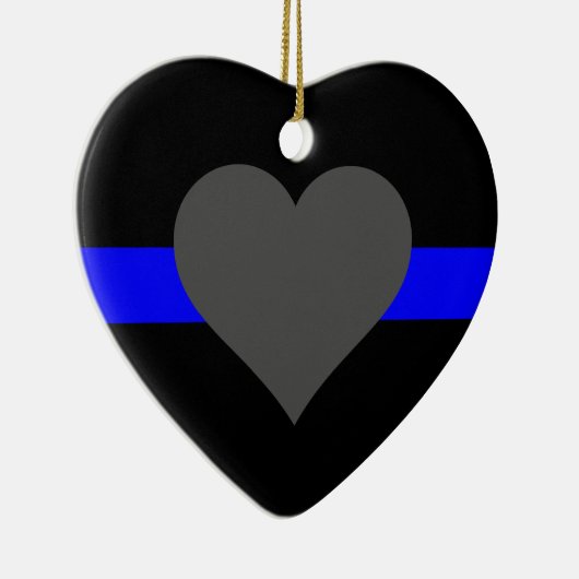 Thin Blue Line - Für diejenigen, die bedienen Keramik Ornament (Rechts)