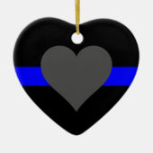 Thin Blue Line - Für diejenigen, die bedienen Keramik Ornament (Vorne)
