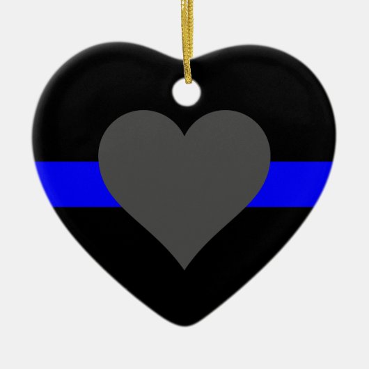 Thin Blue Line - Für diejenigen, die bedienen Keramik Ornament (Vorne)