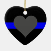 Thin Blue Line - Für diejenigen, die bedienen Keramik Ornament (Hinten)
