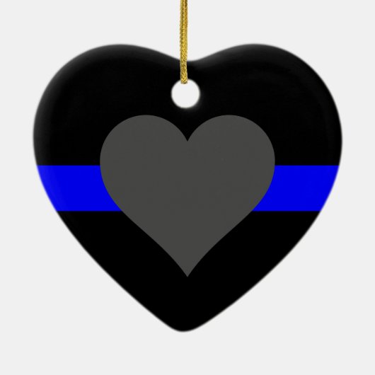 Thin Blue Line - Für diejenigen, die bedienen Keramik Ornament (Hinten)
