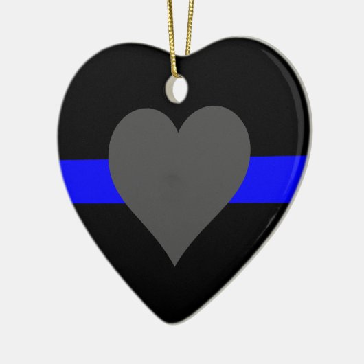 Thin Blue Line - Für diejenigen, die bedienen Keramik Ornament (Links)