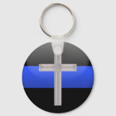 Thin Blue Line Gebet für Sicherheit Schlüsselanhänger (Rückseite)