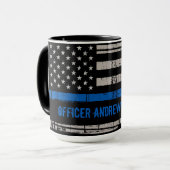Thin Blue Line Geschenk - Strafverfolgung USA - Po Tasse (Vorderseite Links)