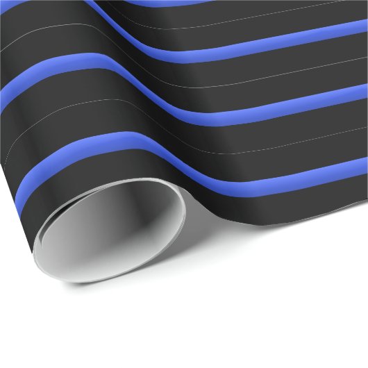 Thin Blue Line Geschenkpapier (Rolleneckpunkt)
