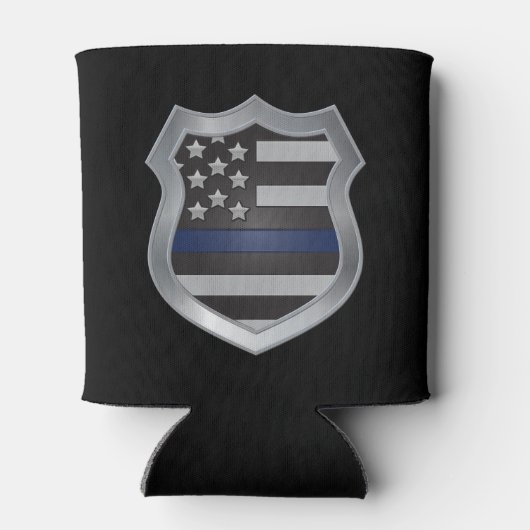 Thin Blue Line Getränk Koozie Dosenkühler (Rückseite)