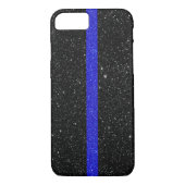 Thin Blue Line Glitzer Case-Mate iPhone Hülle (Rückseite)