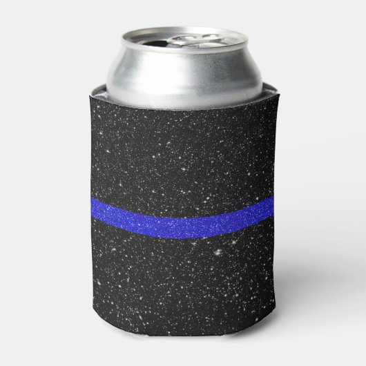 Thin Blue Line Glitzer Dosenkühler (Kanne Vorderseite)