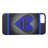 Thin Blue Line Glitzer Herzenflagge Case-Mate iPhone Hülle (Rückseite (Horizontal))