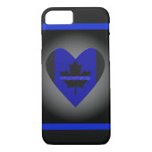 Thin Blue Line Glitzer Herzenflagge Case-Mate iPhone Hülle (Rückseite)