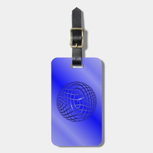 Thin Blue Line Globe Gepäckanhänger (Vorderseite vertikal)