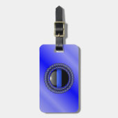 Thin Blue Line Globe Gepäckanhänger (Vorderseite vertikal)