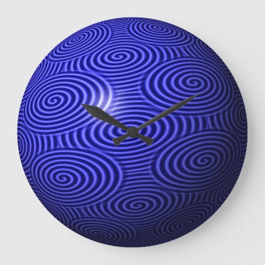 Thin Blue Line Globe Große Wanduhr (Vorderseite)