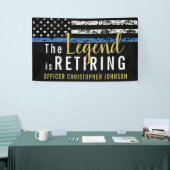 Thin Blue Line Gold Police Retirement Party Banner (Messeveranstaltung)