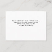 Thin Blue Line Gold Script Polizei Vielen Dank Visitenkarte (Rückseite)