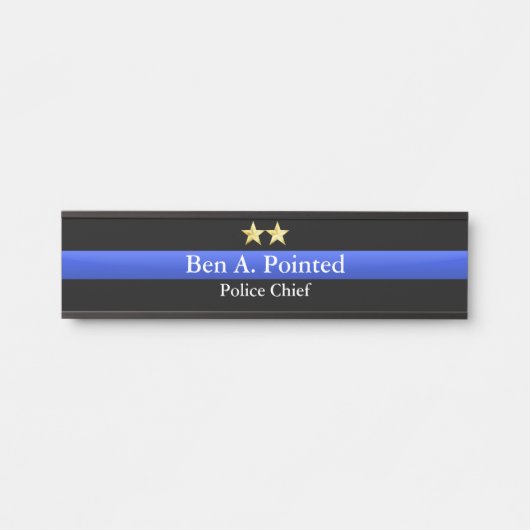 Thin Blue Line - Gold Star Rank Door Sign Türschild (Vorderseite )
