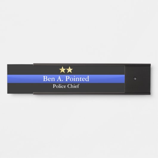 Thin Blue Line - Gold Star Rank Door Sign Türschild (Vorderseite )