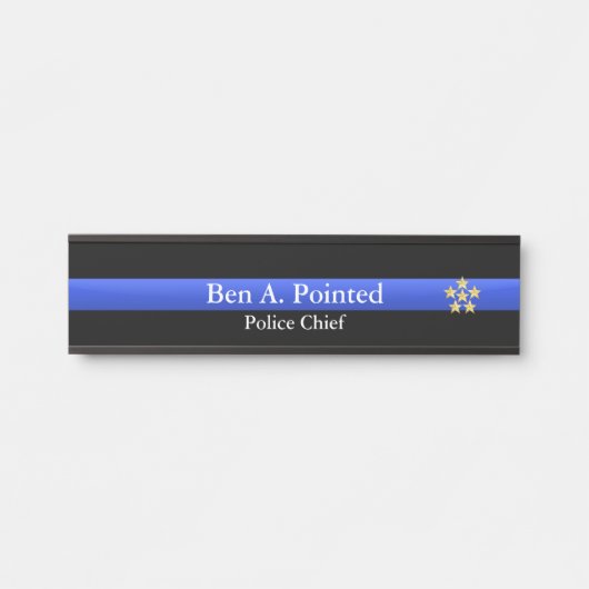 Thin Blue Line - Gold Star Rank Door Sign Türschild (Vorderseite )