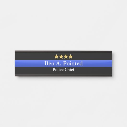 Thin Blue Line - Gold Star Rank Door Sign Türschild (Vorderseite )