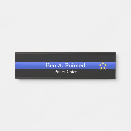 Thin Blue Line - Gold Star Rank Door Sign Türschild (Vorderseite )