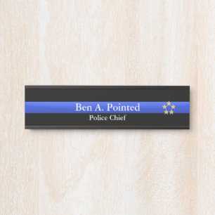 Thin Blue Line - Gold Star Rank Door Sign Türschild
